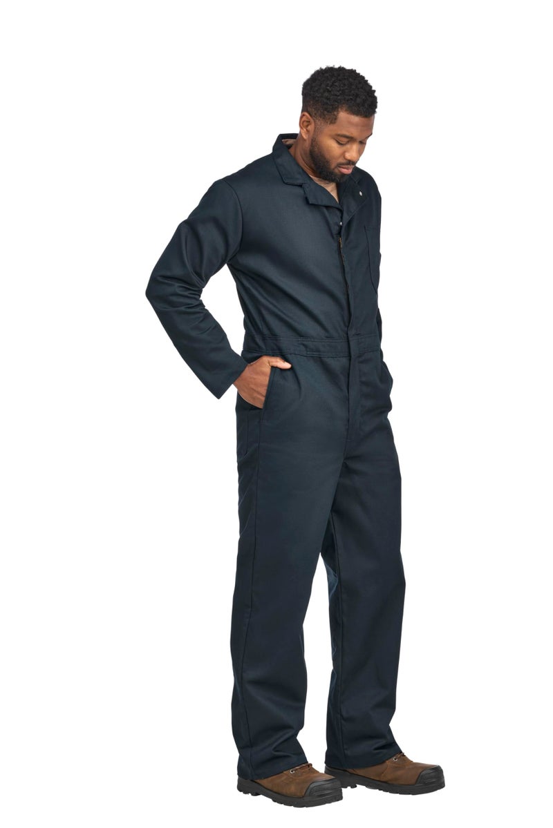 Bulwark FR Bulwark Men's Tall Size Flame Resistant 9 oz Twill Cotton Classic Coverall with Hemmed Sleeves, Navy, 48 Long - Image 4